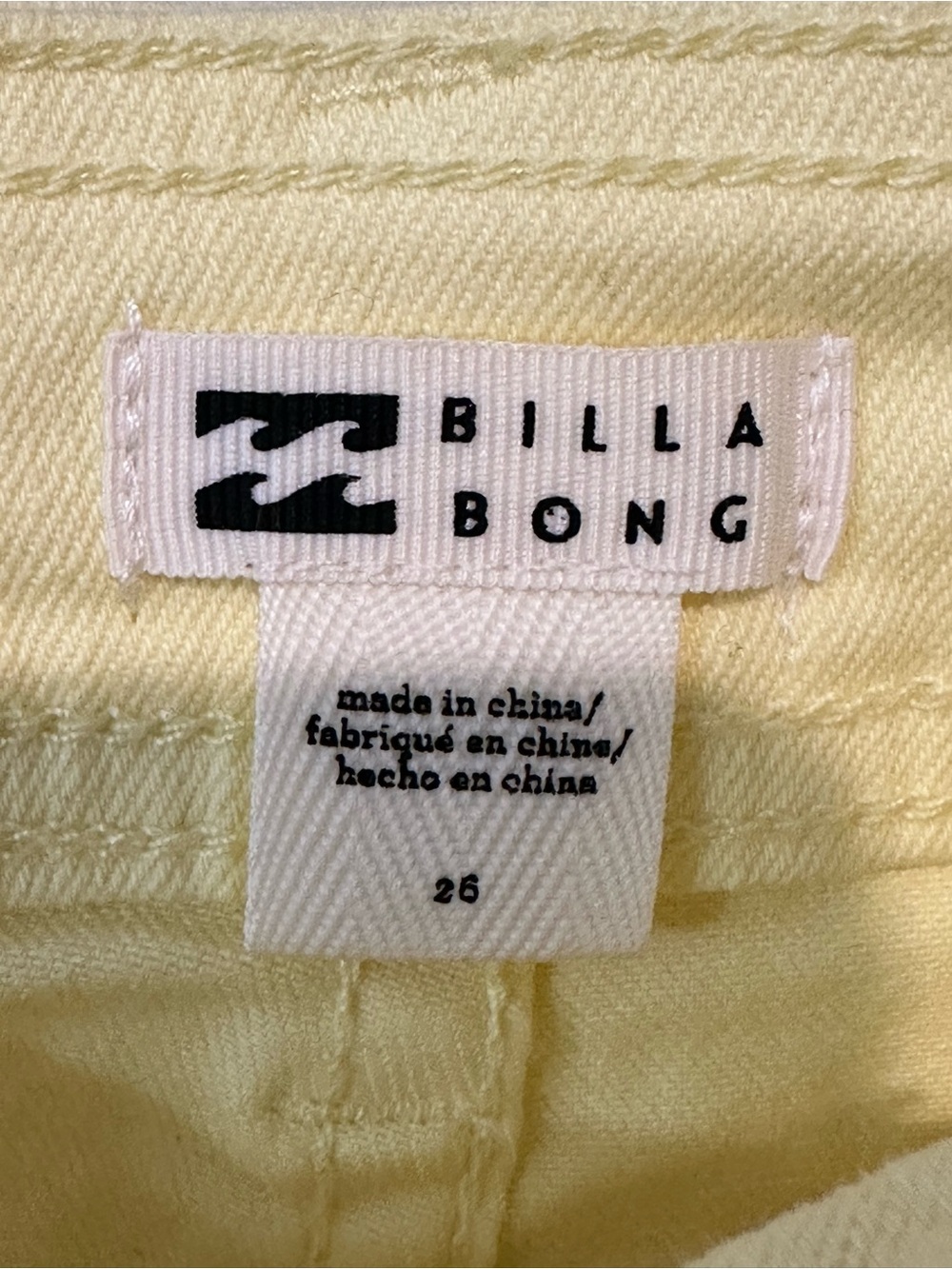 Billabong Soft Yellow High-Rise Wide Leg Bootcut Pants trousers size 26 - Picture 10 of 13